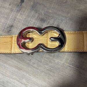 Escada Tan Belt with Silver Buckle